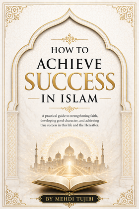 Book cover of 'How to Achieve Success in Islam By Mehdi Tujibi' with architectural design and text.